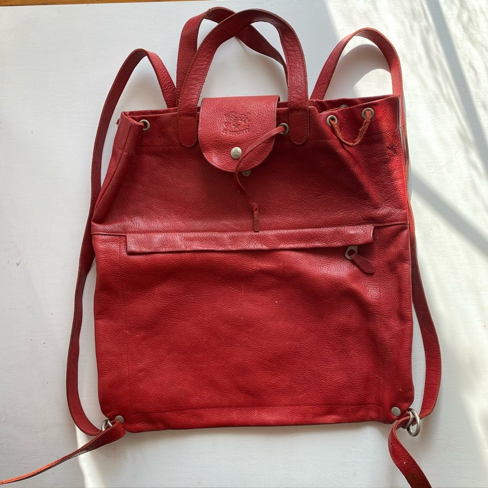 IL Bisonte vintage drawstring knapsack backpack purse